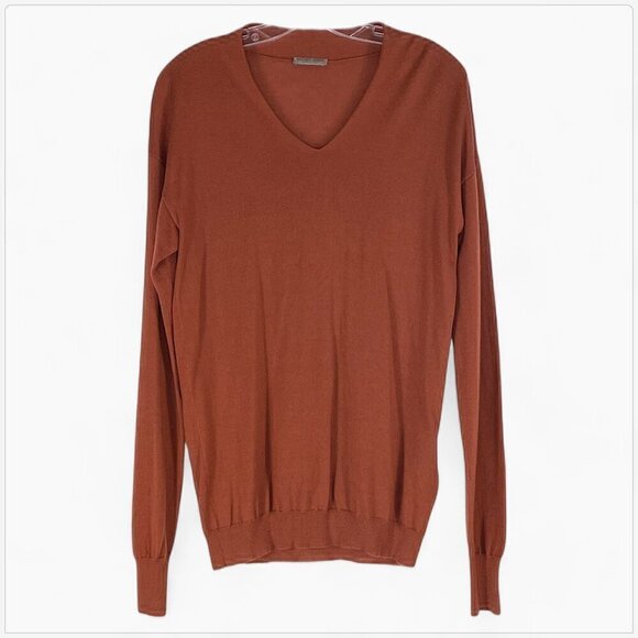 Bottega Veneta Mens 100% Cashmere Lightweight Knit V-Neck Pullover Sweater 48 - Picture 1 of 4